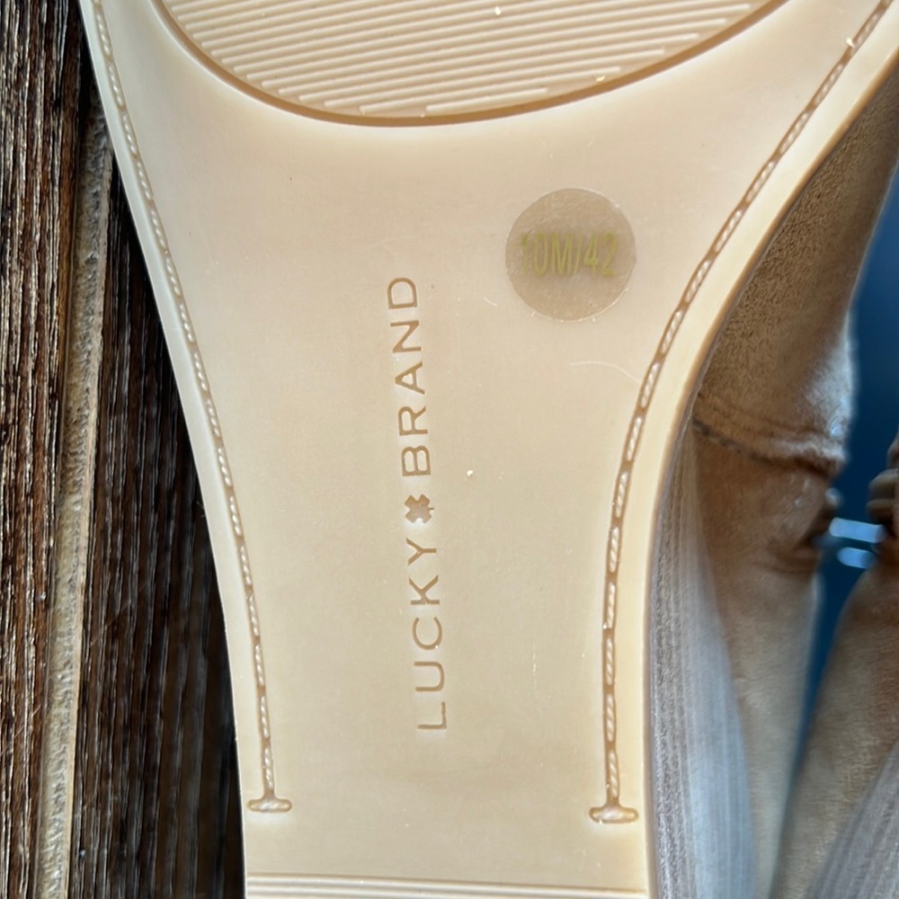 Lucky Brand Lureli Wedge Booties in Tan - Picture 9 of 9